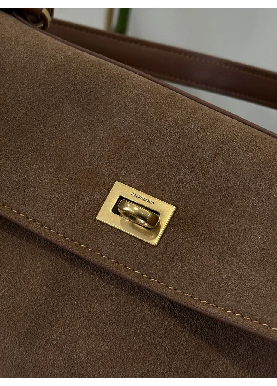 Сумка женская Rodeo Large Suede Brown Gold Hardware No Brand (355342920)
