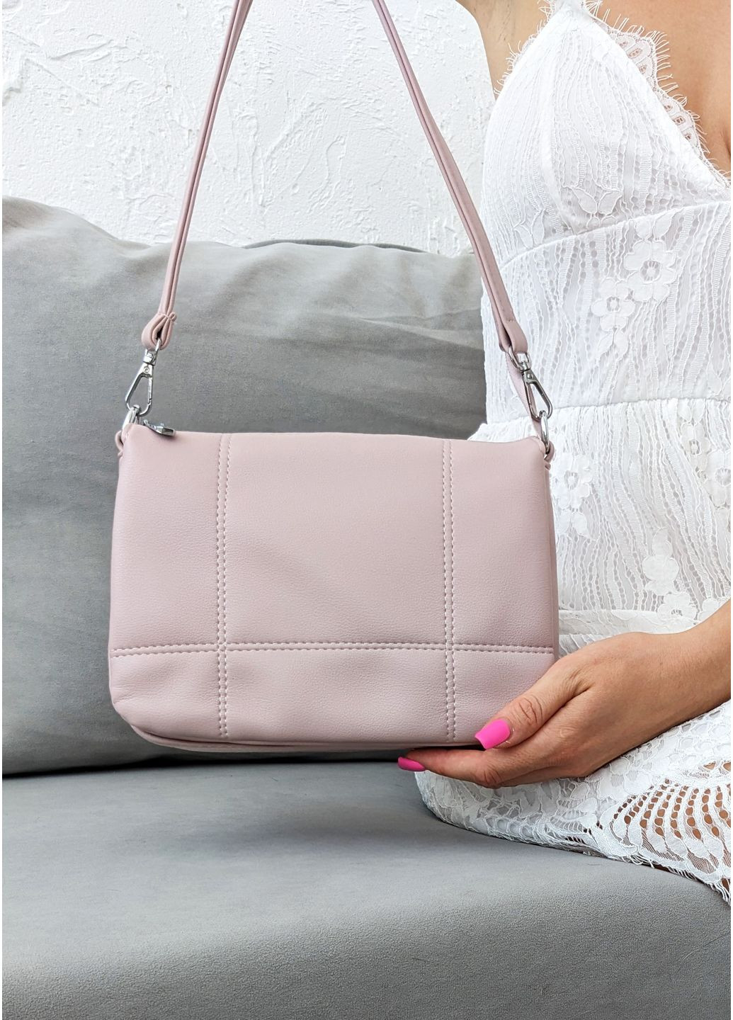 Лаконичная светло-розовая сумка с отсрочкой InFashion Сумка (360751148)