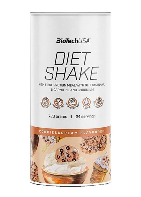 Diet Shake 720 g /24 servings/ Cookies Cream Biotechusa (289355435)
