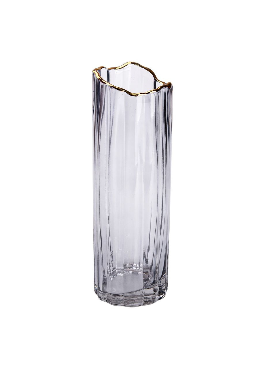 Стеклянная ваза для цветов, декоративная серая, 29,5 см. Jooki (360921004)