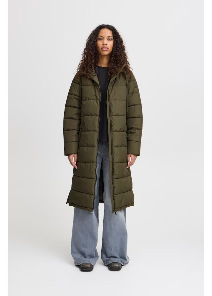 Зеленое зимнее женское долгое пуховое пальто зеленое,S Ichi