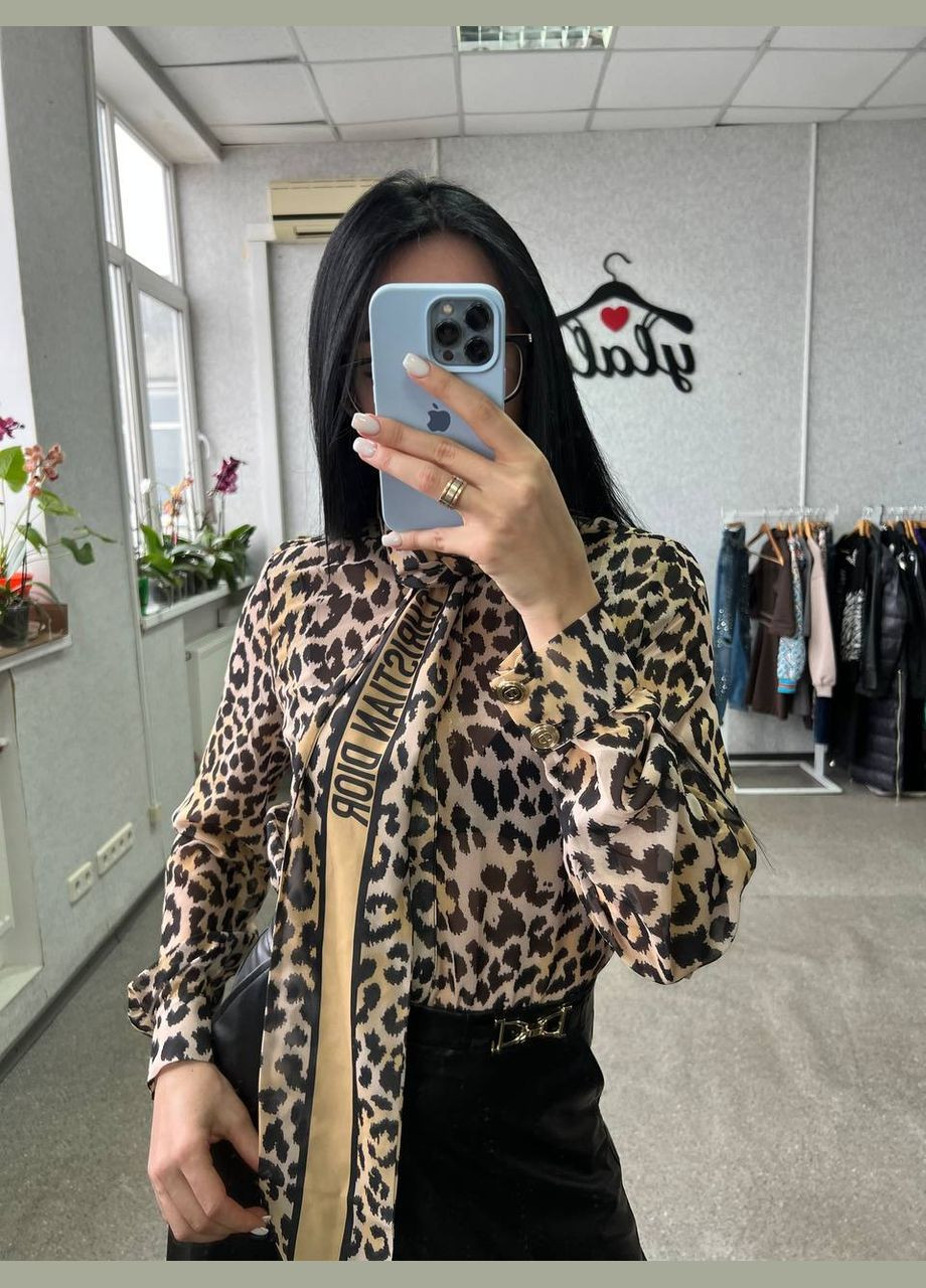 Бежевая женская шифоновая блузка на лето турция No Brand спортшик