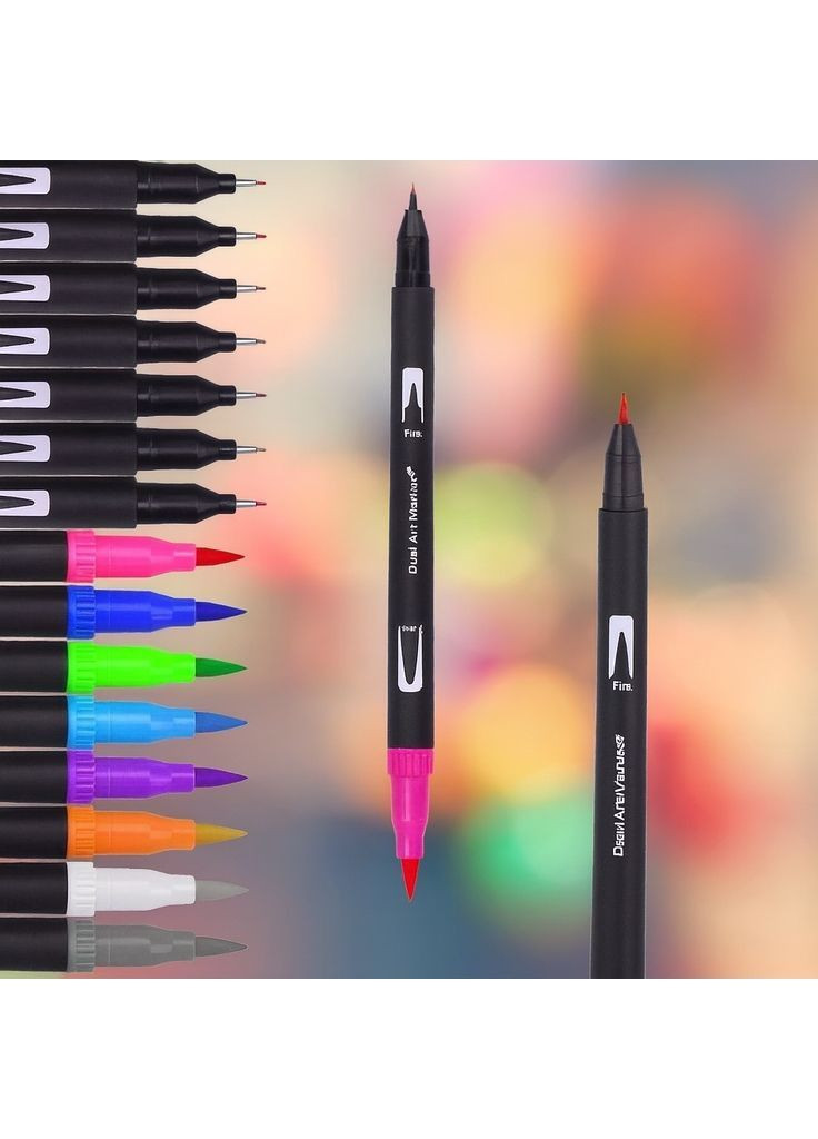 Набор акварельных маркеров двусторонние, 80 шт Brush Pens фломастеры на водной основе в кейсе No Brand Perfect (370219064)