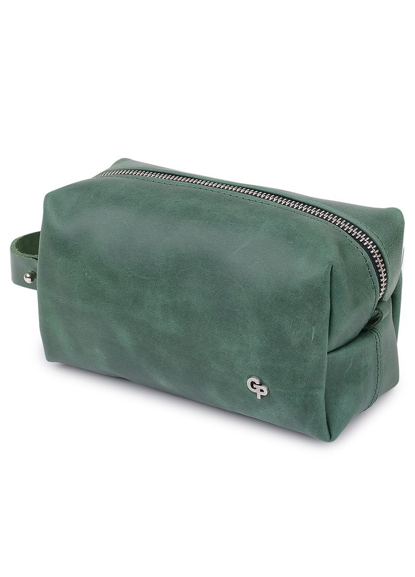 Шкіряна косметичка унісекс 11572 Зелений Grande Pelle (298920982)