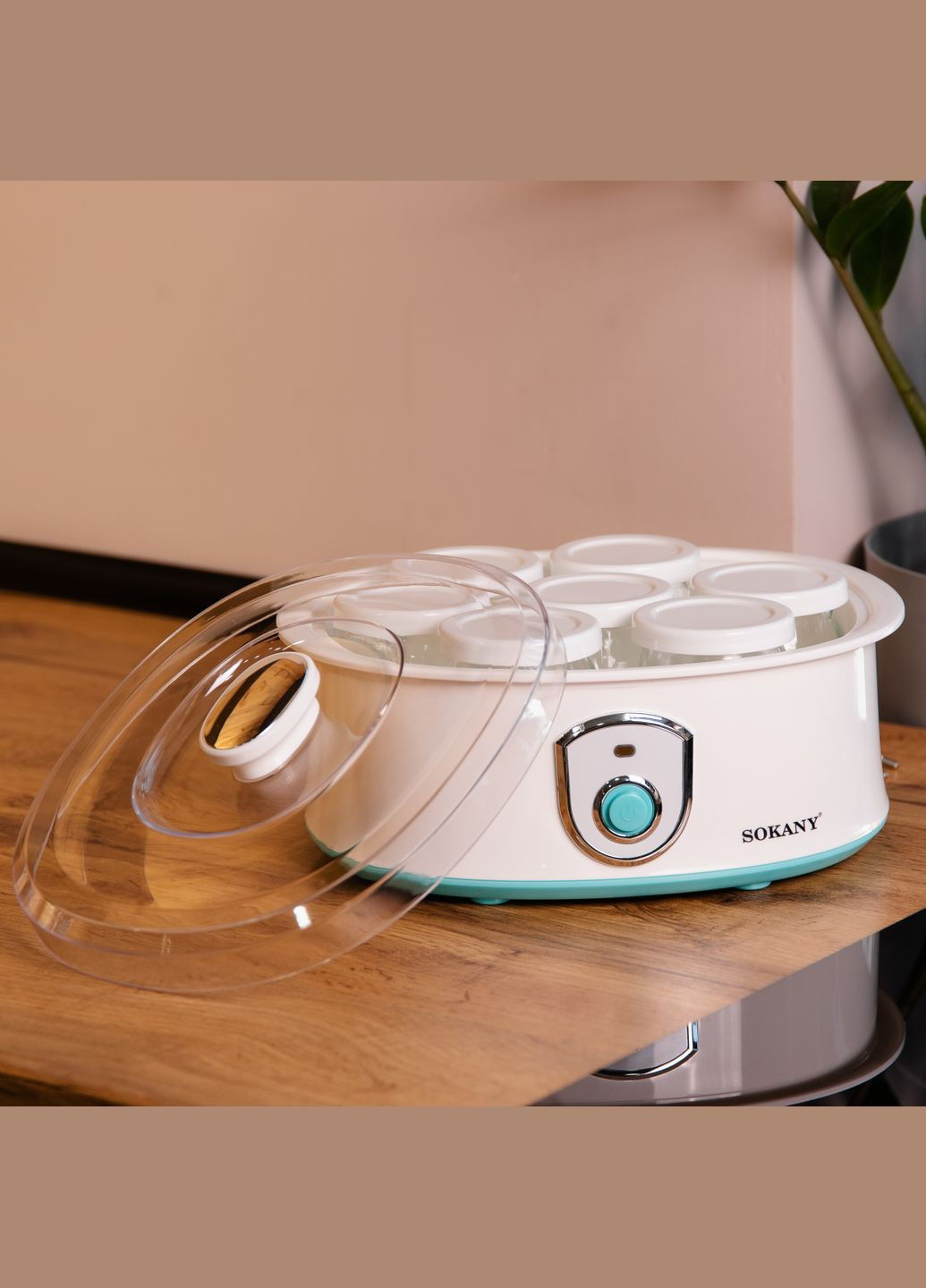Йогуртниця домашня SK-2304 на 7 баночок, білий Sokany SK2304 (302240036)