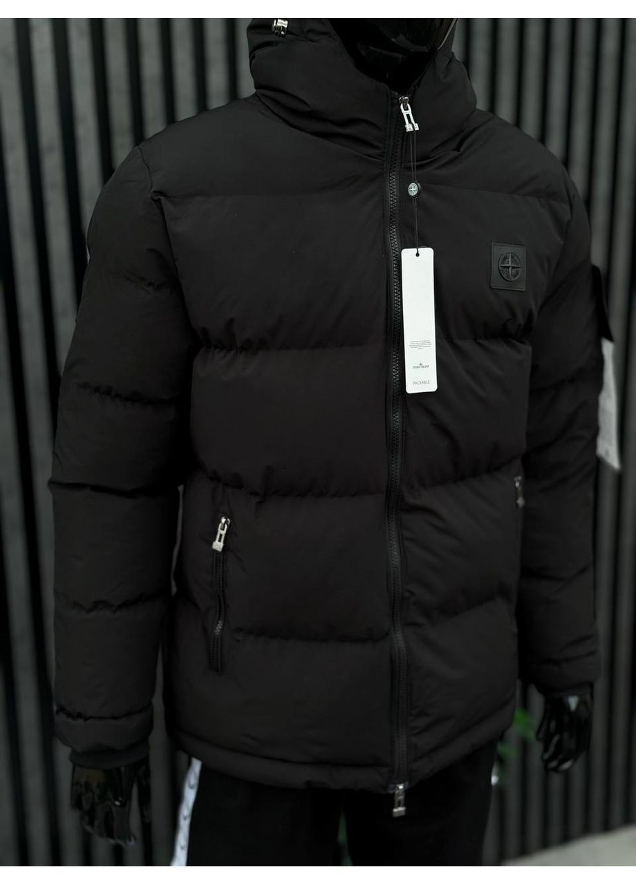 Чорна зимова куртка чоловіча (чорний колір) No Brand