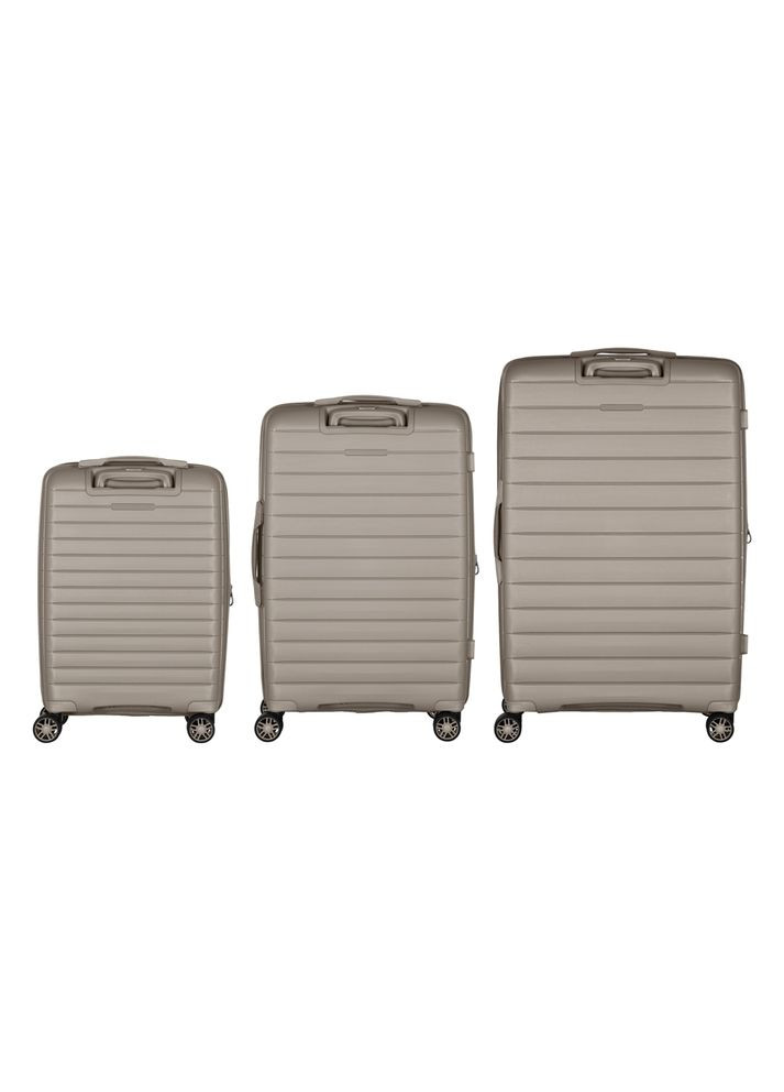 Набір валіз, Aero, поліпропілен, (L+M+S), TSA, 4 колеса, EXP, сіро-коричневий 2E (364873954)
