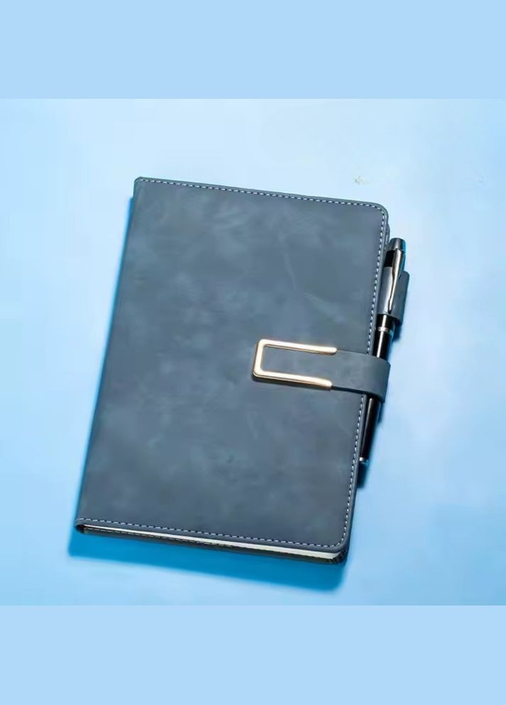 Щоденник, планер блокнот з ручкою, 100 аркушів, формат А5, записник, планер в м'якій обкладинці, синій No Brand (369802767)