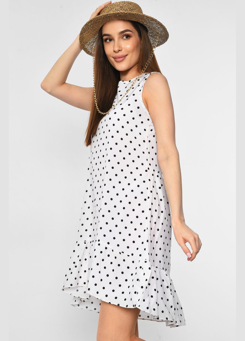 Белое кэжуал платье женское летнее белого цвета а-силуэт Let's Shop однотонное