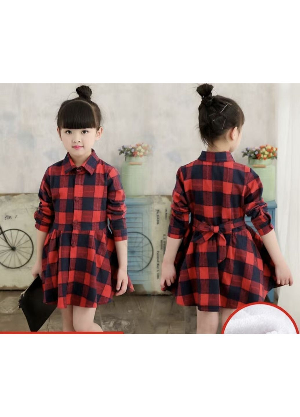 Красное детское платье в клетку, на 4,6,7,8 лет A+ (370438994)