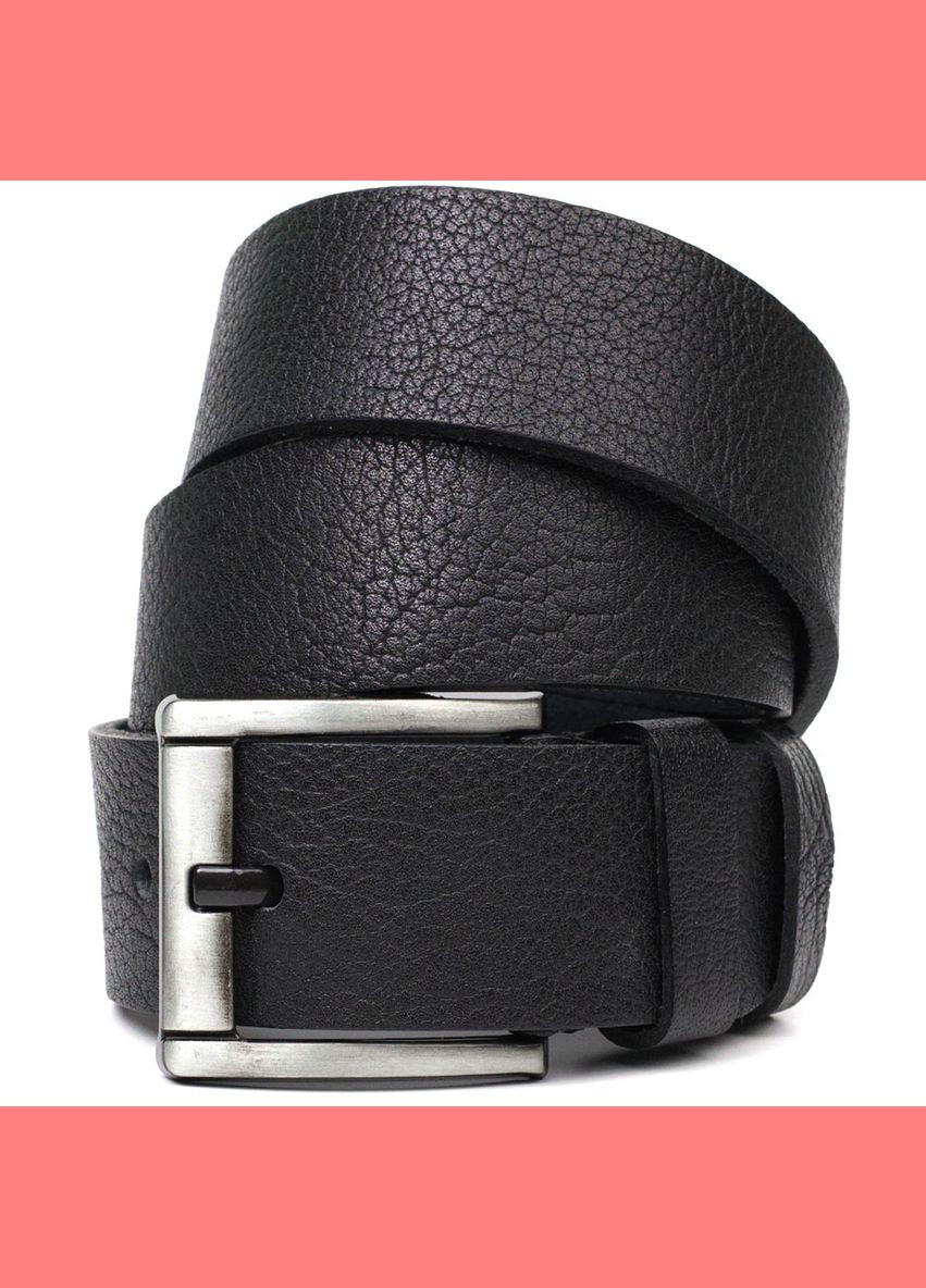 Мужской ремень кожаный джинсовый с механической пряжкой 22070 Черный Bond (302972513)