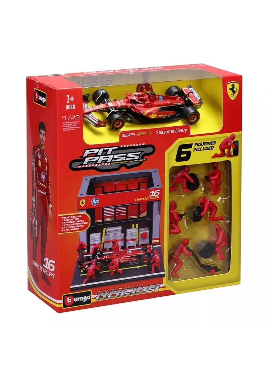 Ігровий набір - Pit Pass Ferrari SF-24 (1:43) Bburago (368834679)
