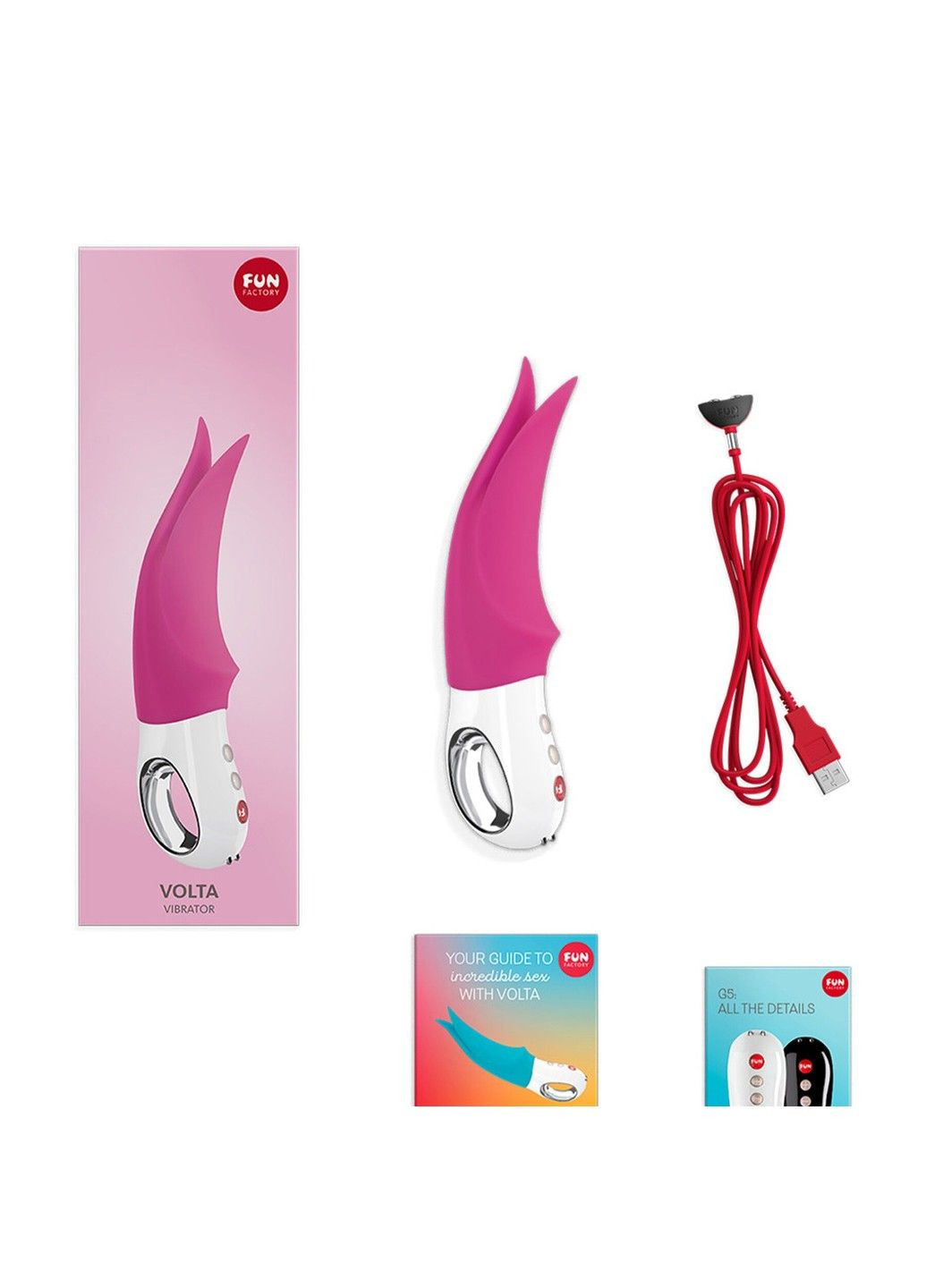 Вібратор для клітора VOLTA blackberry, гнучкий подвійний кінчик Fun Factory (315497862)