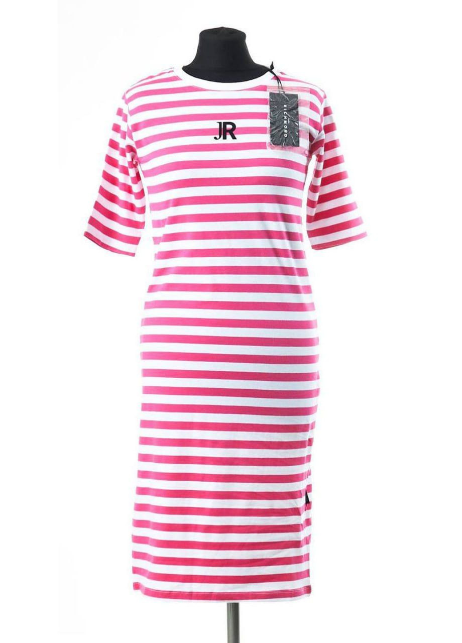 Малинова кежуал сукня сукня-футболка John Richmond з логотипом