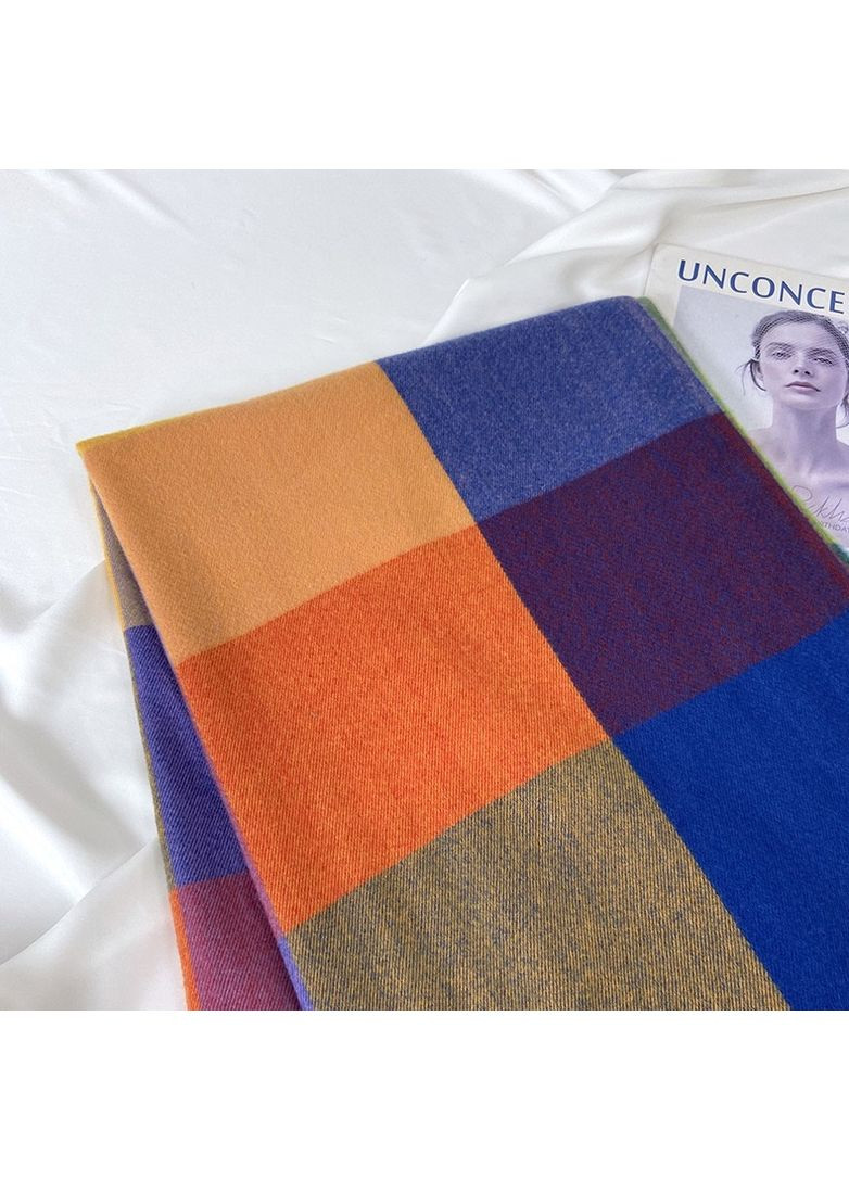 Кашеміровий палантин шарф у клітину з бахромою PASHMINA No Brand (362666271)