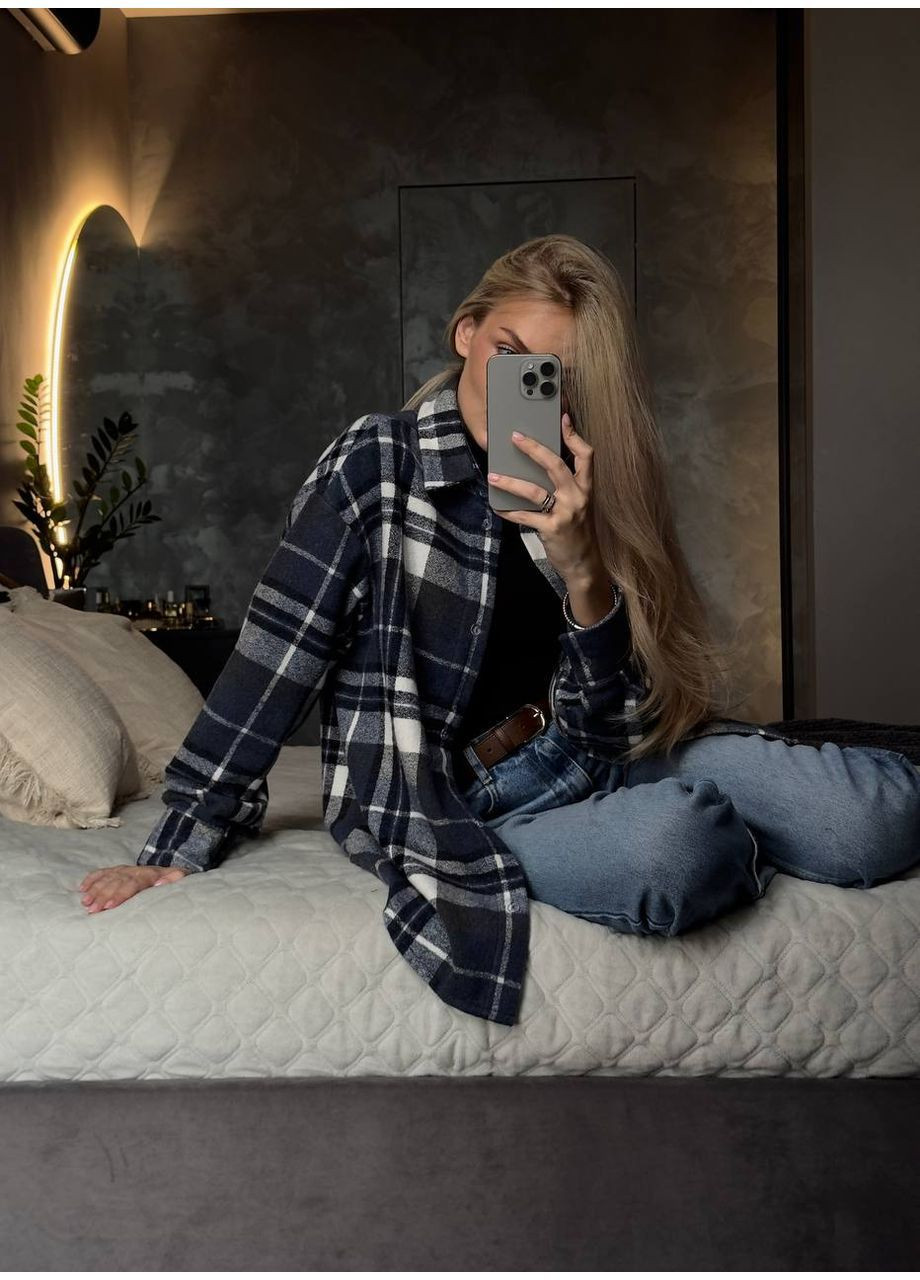 Сорочка трендова клітинка з кашеміру Vakko (365957877)