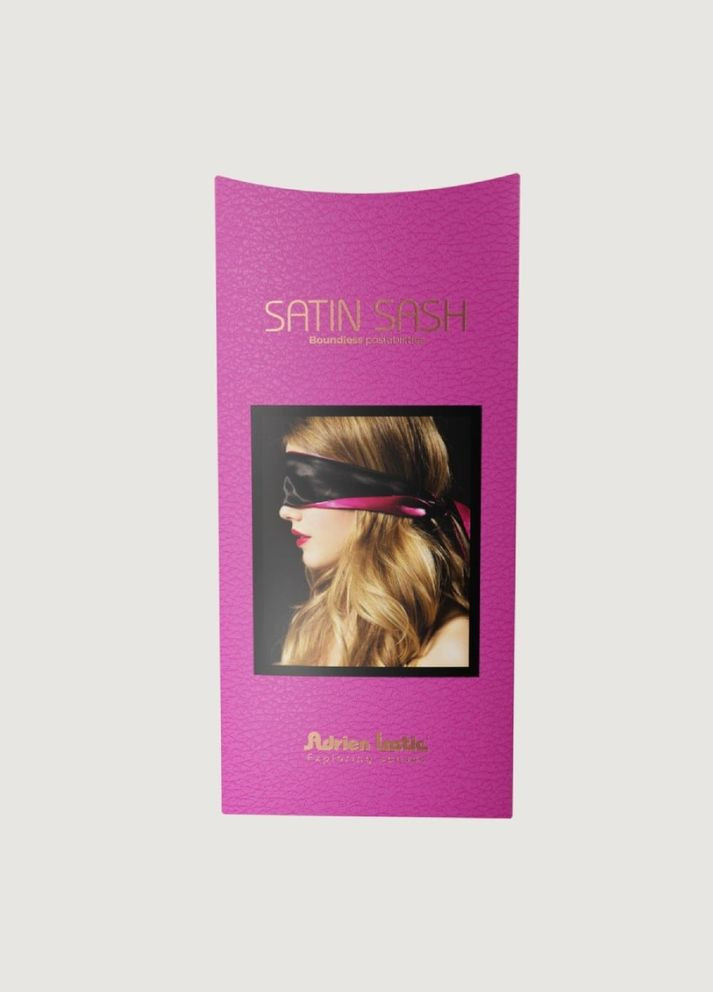 Повязка из сатина на глаза Satin Sash черно-розовая Adrien Lastic (326601673)