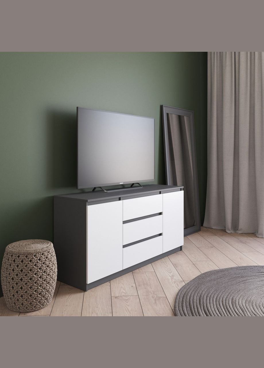 Комод тумба ТВ на 3 висувних ящика та дві двері c фасадами без ручок R-15 VAYS (373034365)