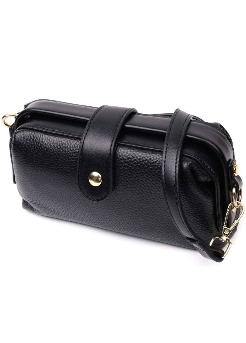 Интересный клатч в классическом цвете с интересной защелкой из натуральной кожи 22427 Vintage (329149257)