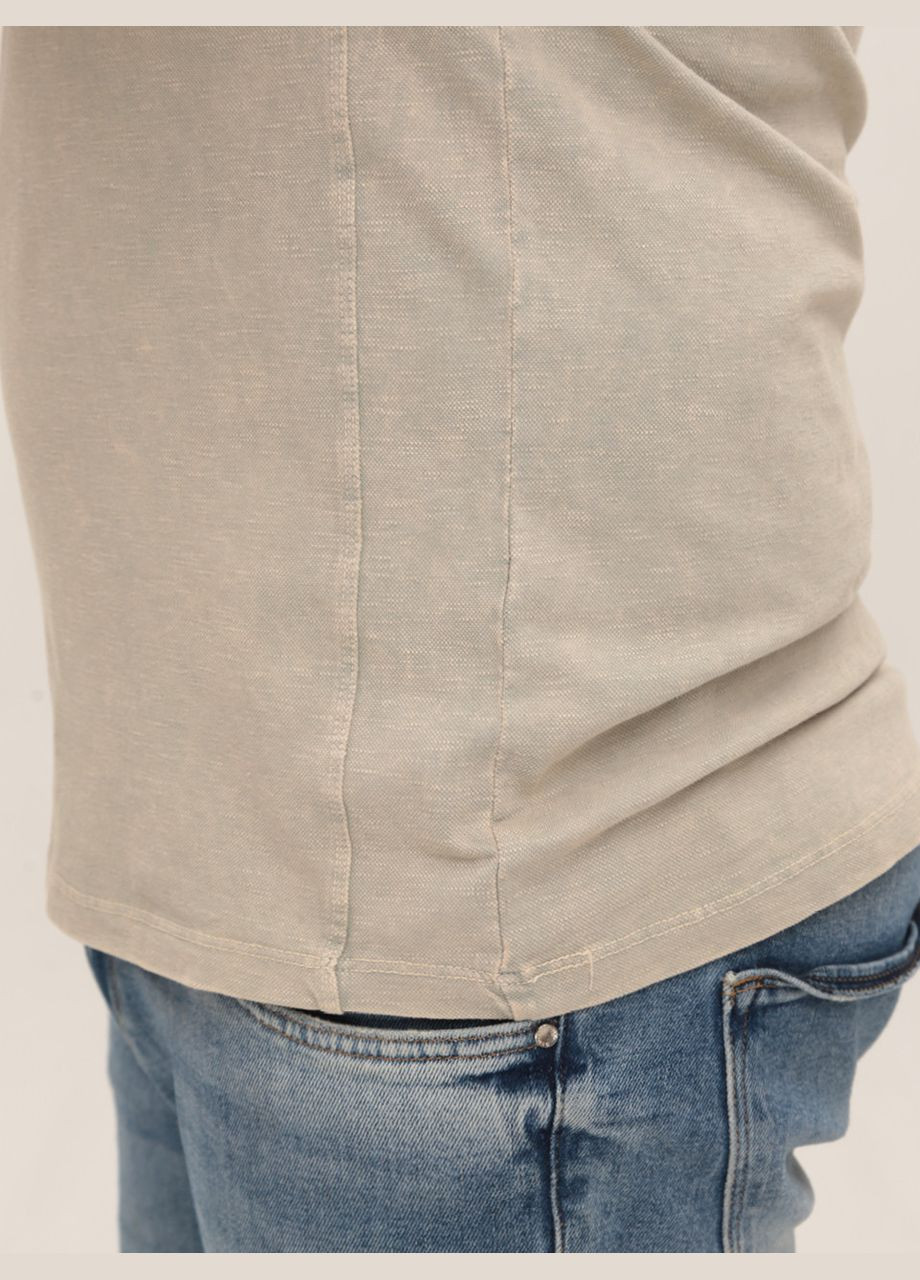 Поло чоловіче бежеве пряме короткий рукав Jean Piere Пряма (324219712)