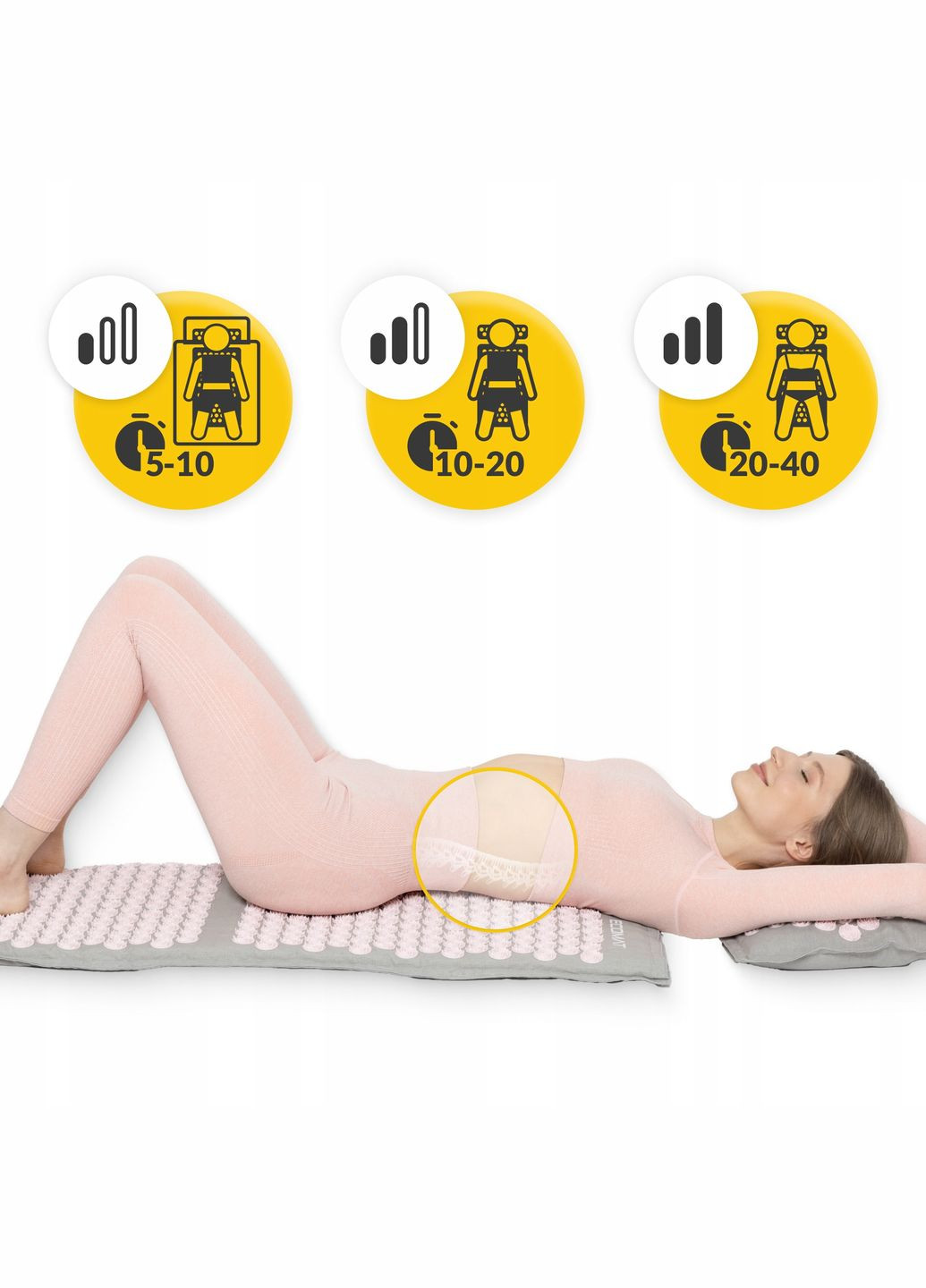 Коврик акупунктурный с подушкой Eco Mat XL Аппликатор Кузнецова Grey/Pink () 4FIZJO P-5907739313607 (275653939)