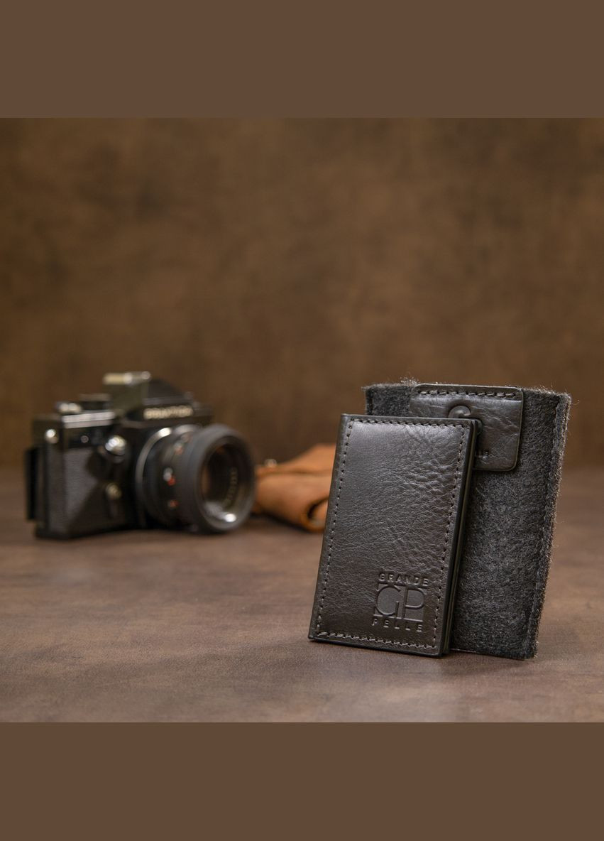 Миниатюрная визитница для карт из натуральной кожи черная (sku_11501) No Brand (330012822)