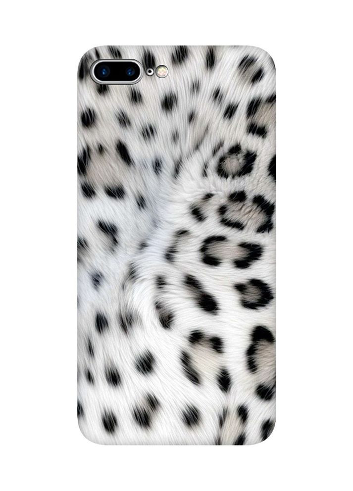 Матовый чехол с черными боками на iPhone 7 Plus / 8 Plus Белый леопард (принт 398) Creative (355391056)