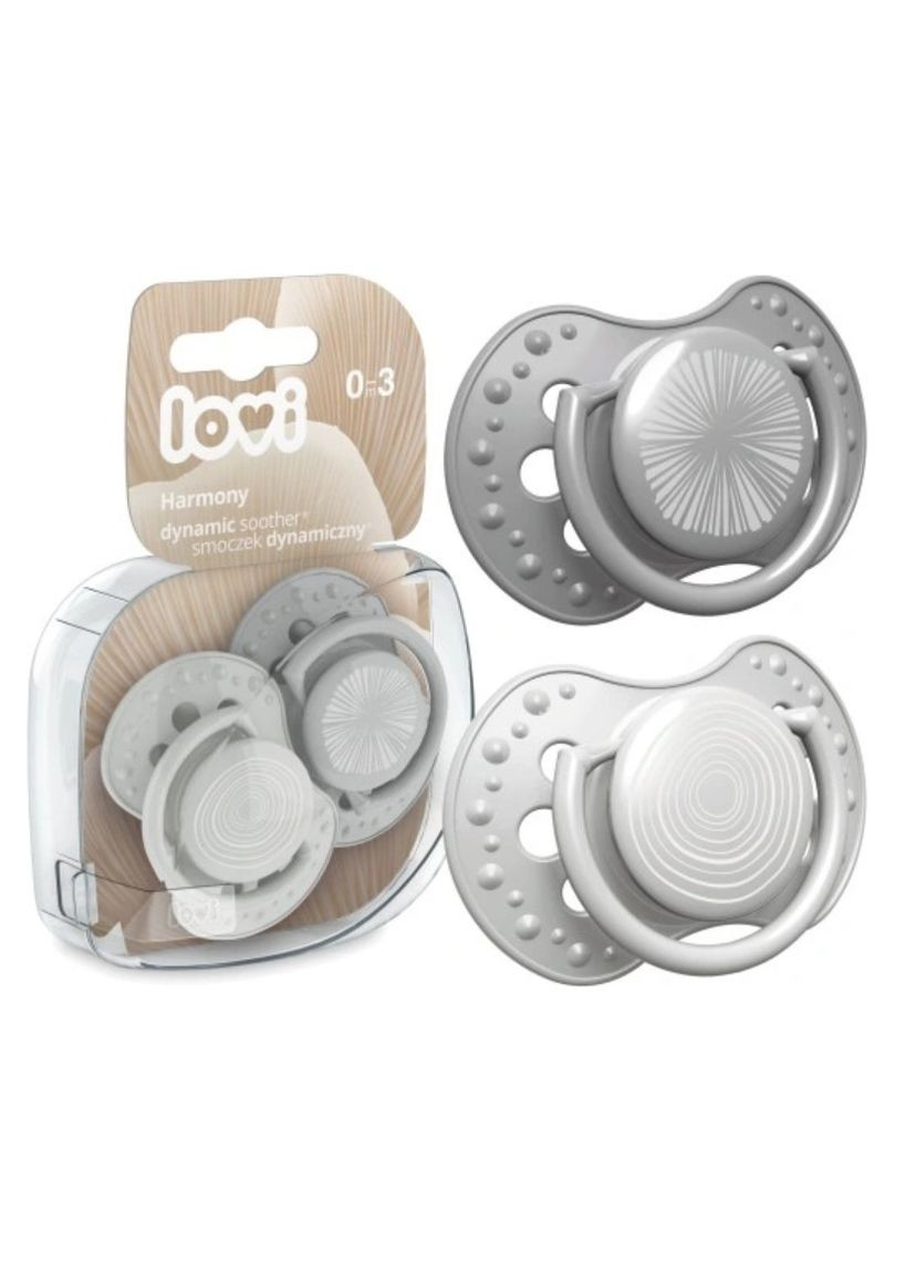 Пустышка силиконовая Harmony Boy, динамическая, 0-3 мес, 2 шт., серый () Lovi 22/905boy (328396525)