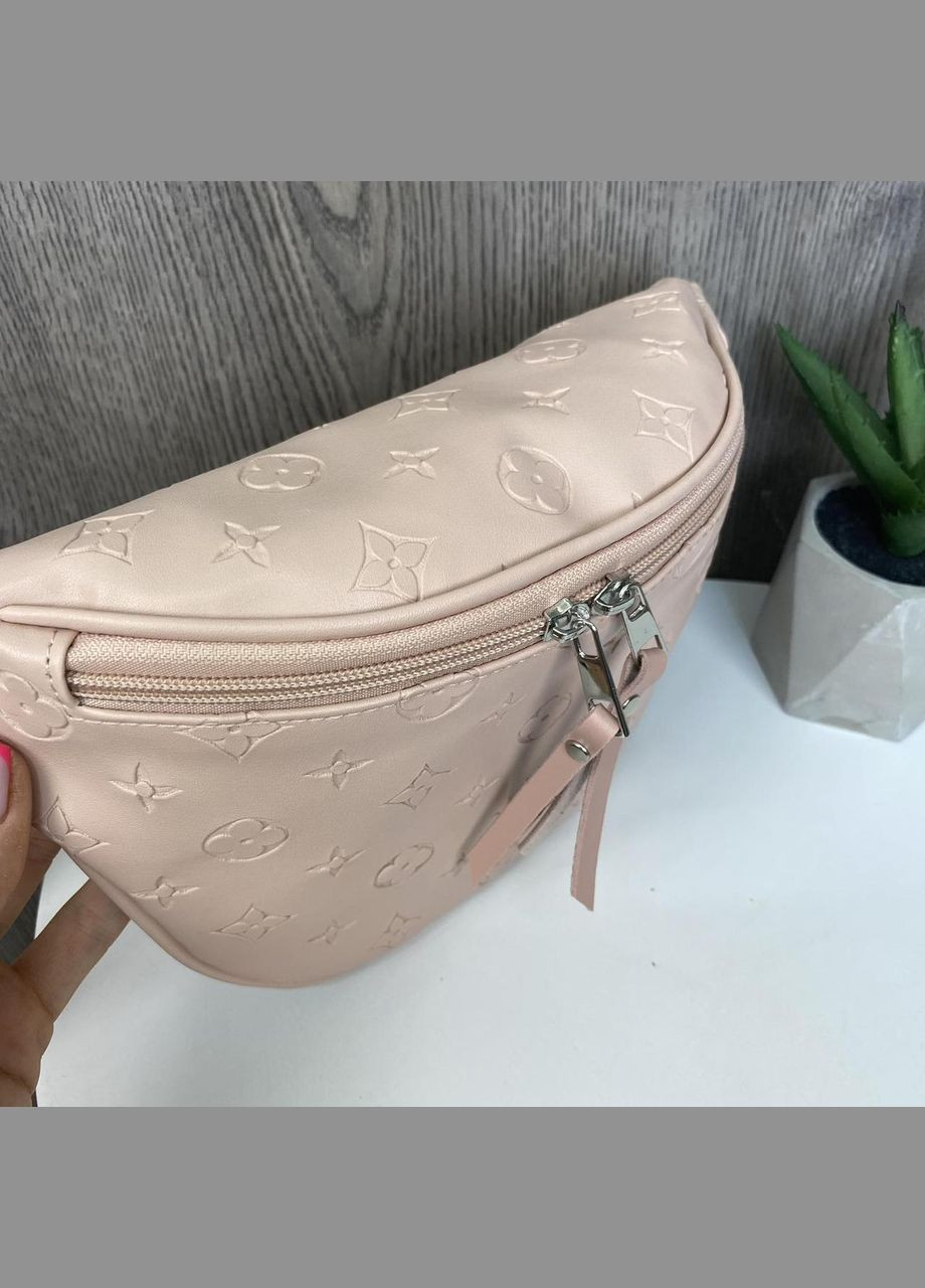 Модна жіноча бананка сумка з тисненням Рожевий No Brand (298996738)