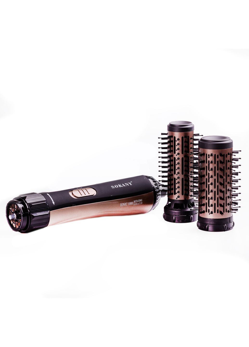Фен-стайлер для волосся SD-903 з двома насадками Чорний з бронзою SD903 Sokany (357226657)