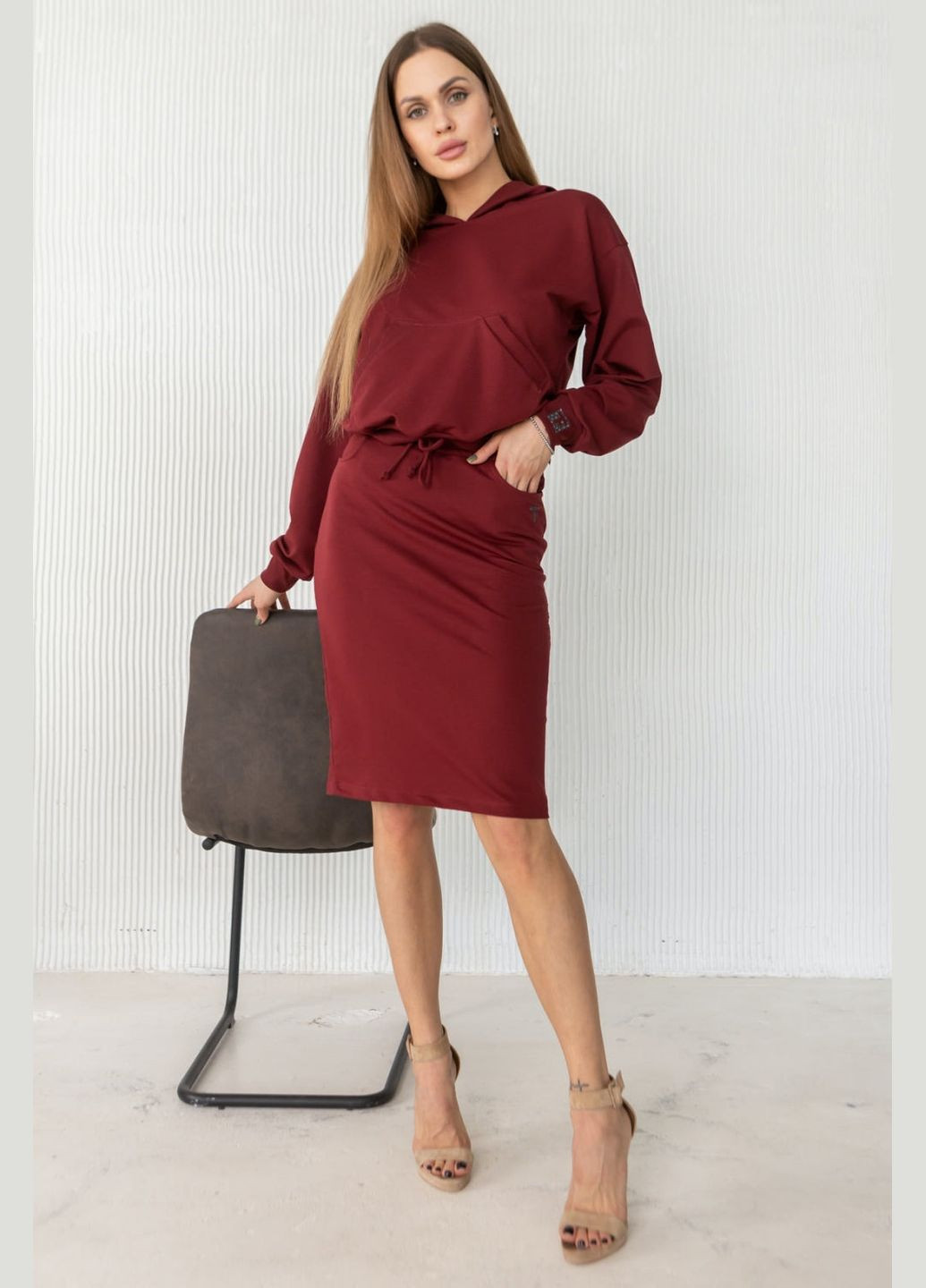 Хлопковое худи с капюшоном TOTALFIT A21-LD37 red (304611873)