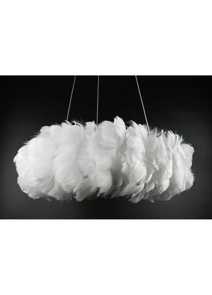 Люстра підвісна з пір'ям на 6 лампочок 26045 Білий 40-90х50х50 см. Sunnysky (335975248)