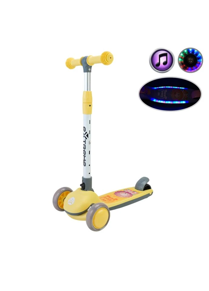 Детский самокат 3 х колесный SC817(Yellow) с музыкой и светом Extreme (391839704)