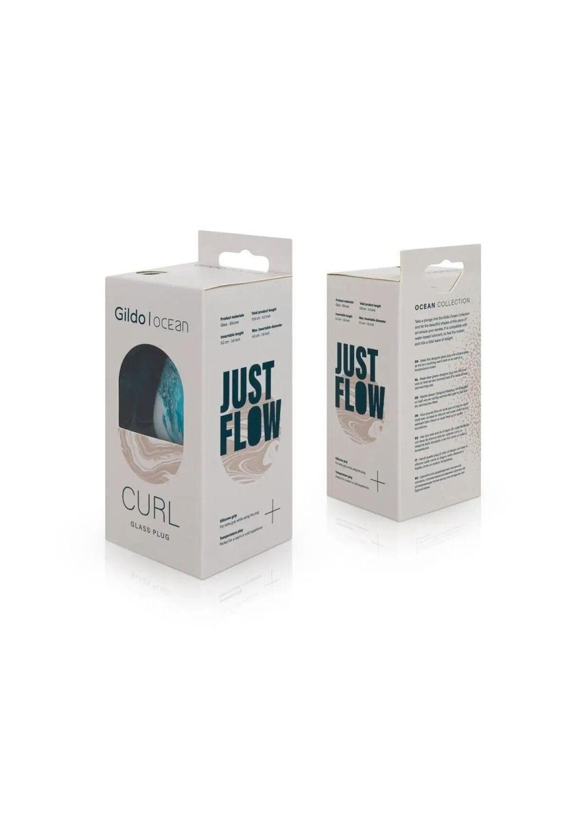 Стеклянная анальная пробка - Ocean Curl Glass Butt plug Gildo (303901992)