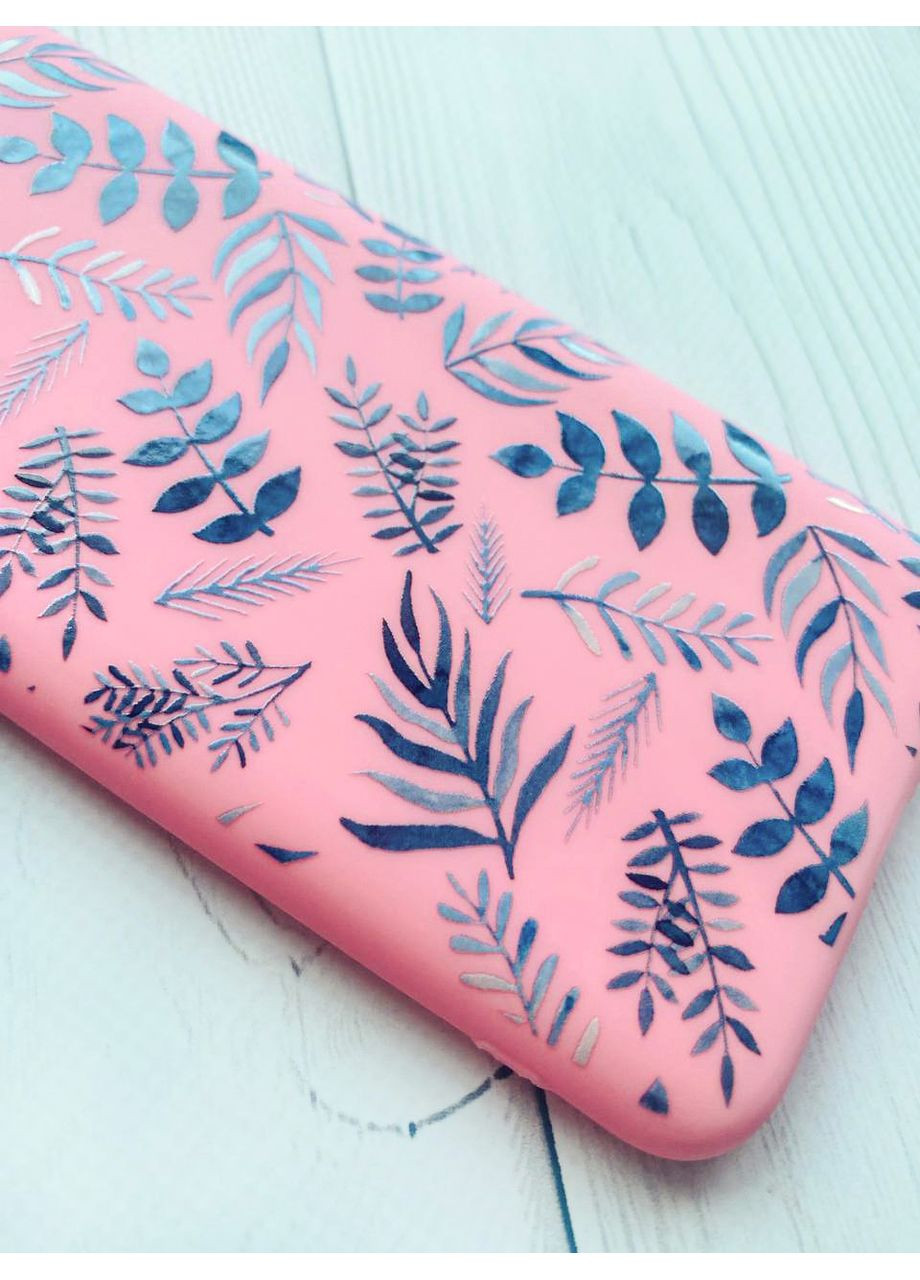 Матовий чохол з рожевими боками на Xiaomi Redmi 7:: Рослинний фон /принт 276/ Creative (360672483)