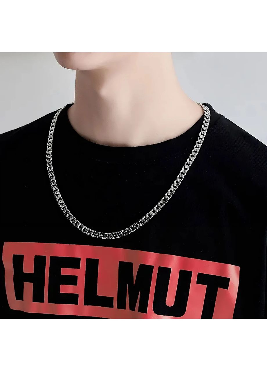 Колір Срібний ланцюжок чоловічий на шию 60 см/6 мм, Ланцюг на шию чоловічий Ц-2 AAA (358935421)