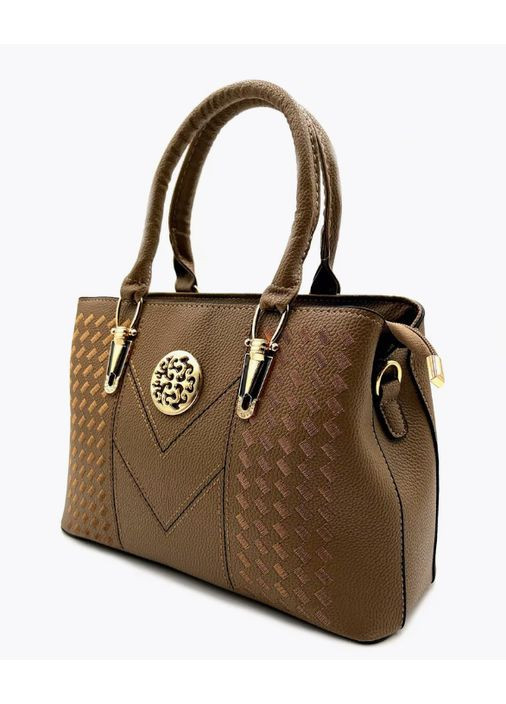 Женская классическая сумка на плечо с кофейными ручками с брелоком экокожа ProDobro (363221331)