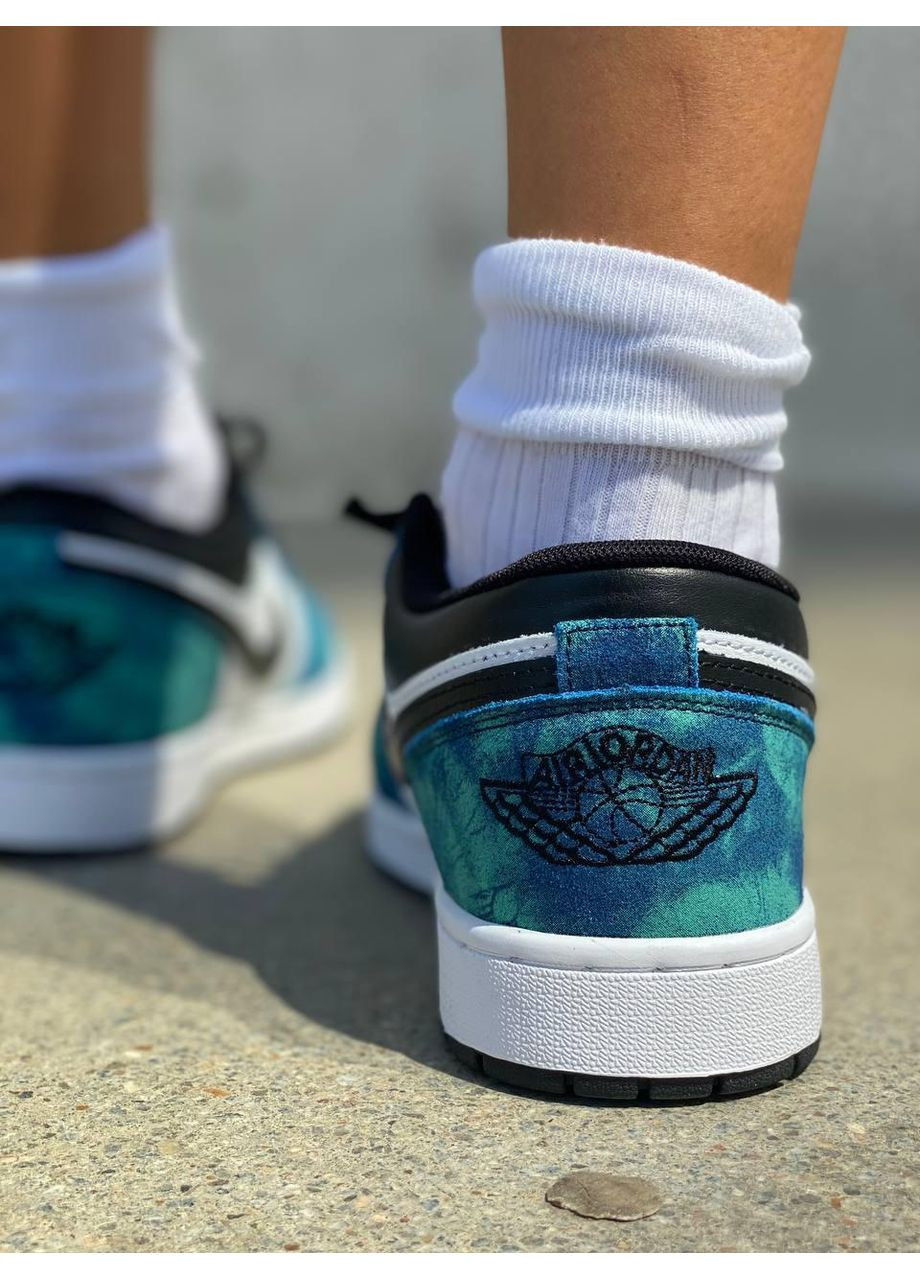 Белые демисезонные кроссовки мужские nike air jordan retro 1 low tie dye найк аир джордан No Brand
