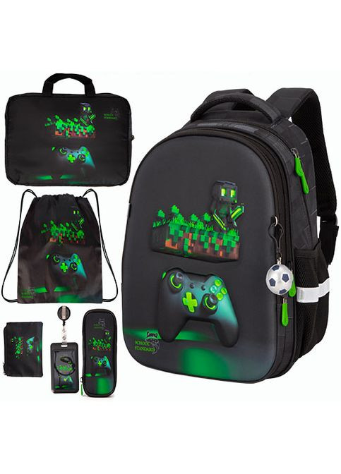 Ортопедичний шкільний рюкзак 6 в 1 для хлопчика 38х30х18 см Майнкрафт для молодших класів (170-57) School Standard (366290810)