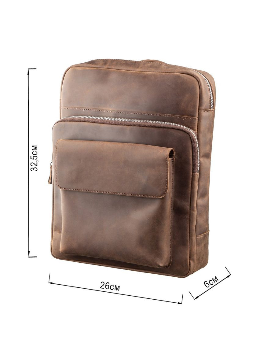 Рюкзак унісекс з матової шкіри 11175 Коричневий Shvigel (328449814)