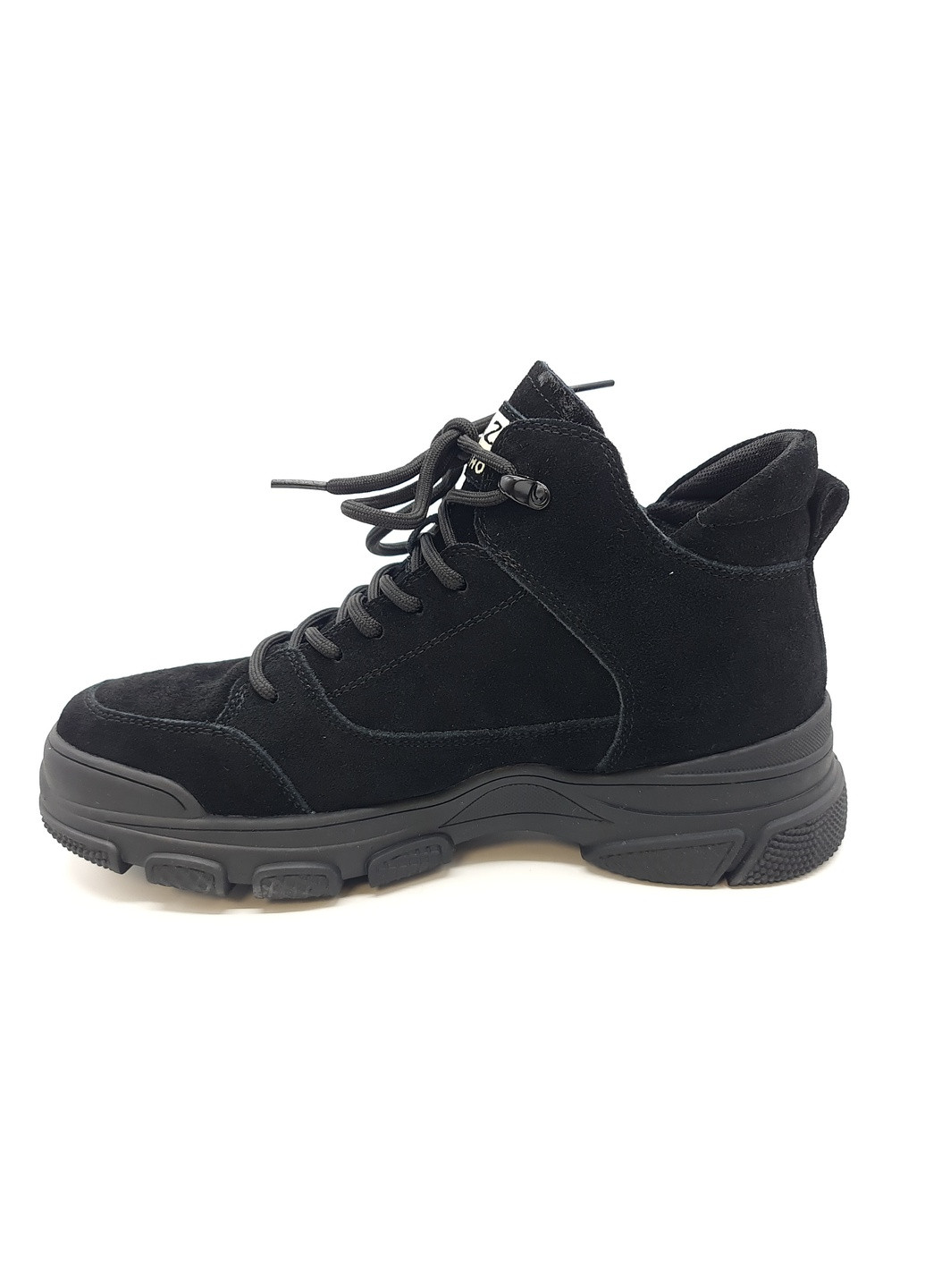 Осенние женские ботинки черные замшевые l-11-7 23 см (р) Lonza