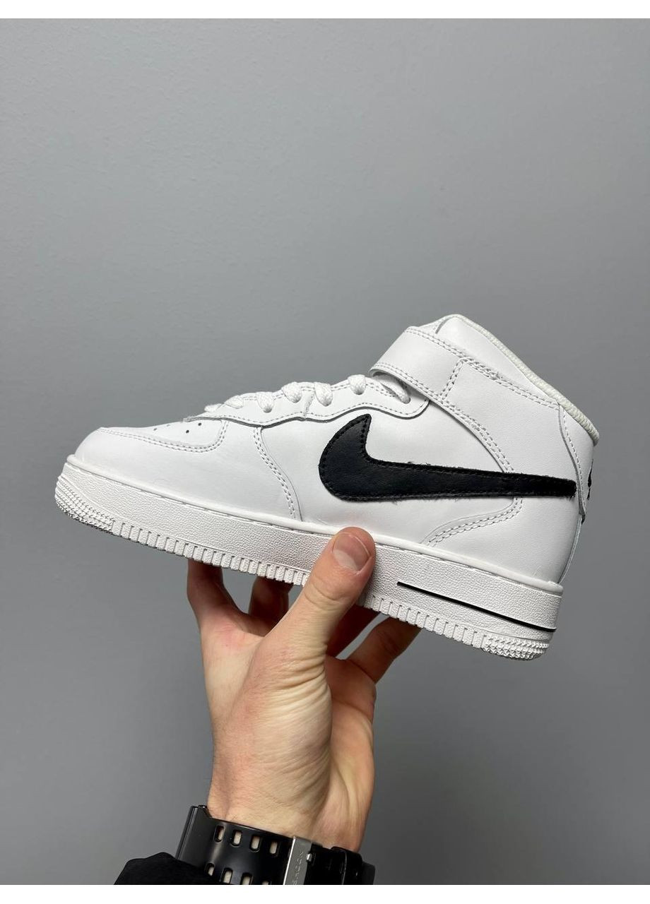КРОССОВКИ ЖЕНСКИЕ NIKE AIR FORCE 1 HIGH WHITE BLACK LOGO FUR PREMIUM НАЙК АИР ФОРС 1 ПРЕМИУМ No Brand чёрные зима (367167941)