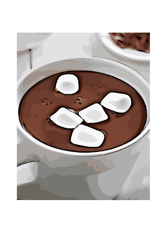 Картина за номерами ПРЕМІУМ Кава з маршмеллоу розміром 40х50 см (GS855) Strateg (362500696)