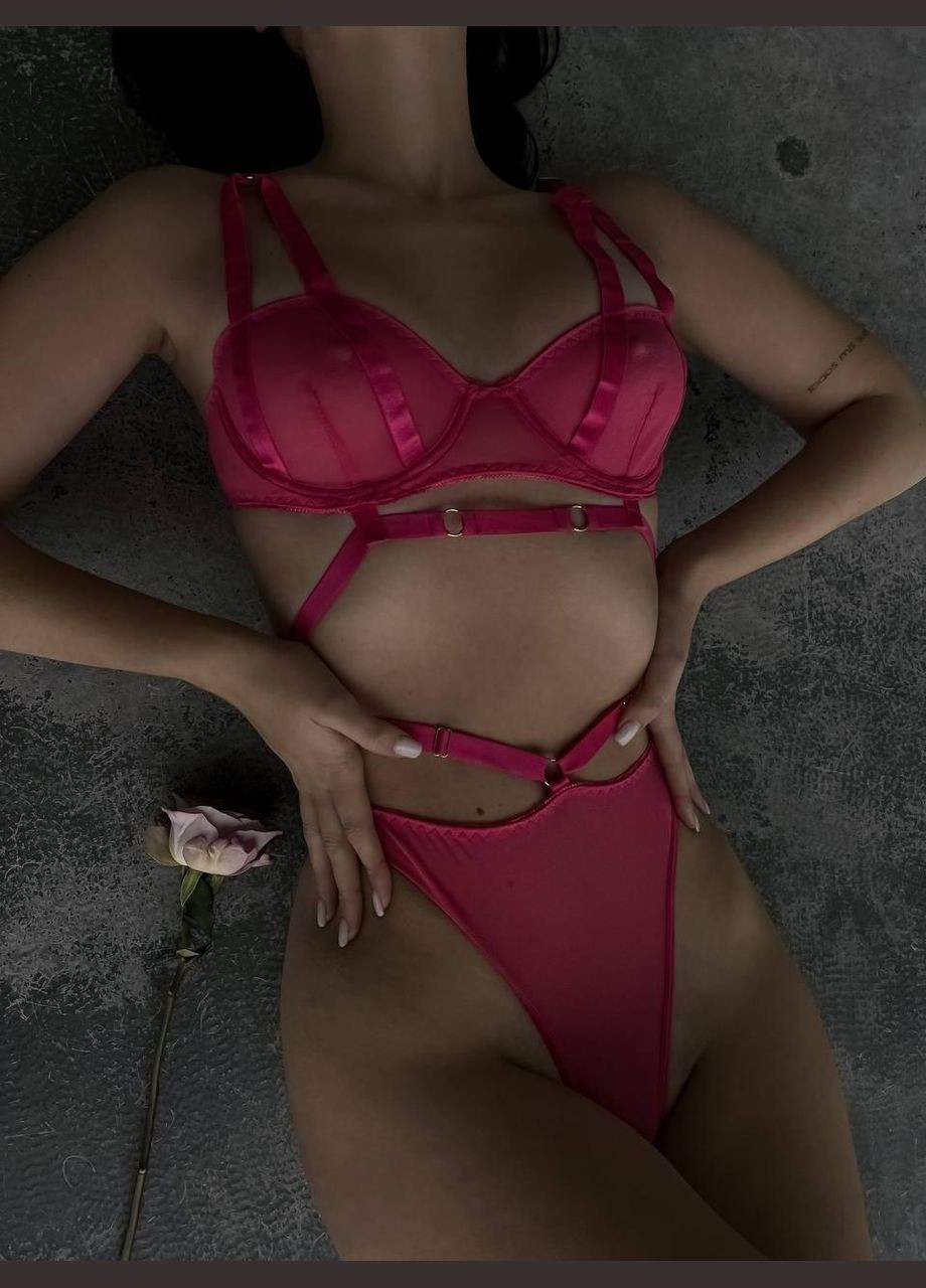 Рожевий демісезонний жіночий комплект нижньої білизни No Brand