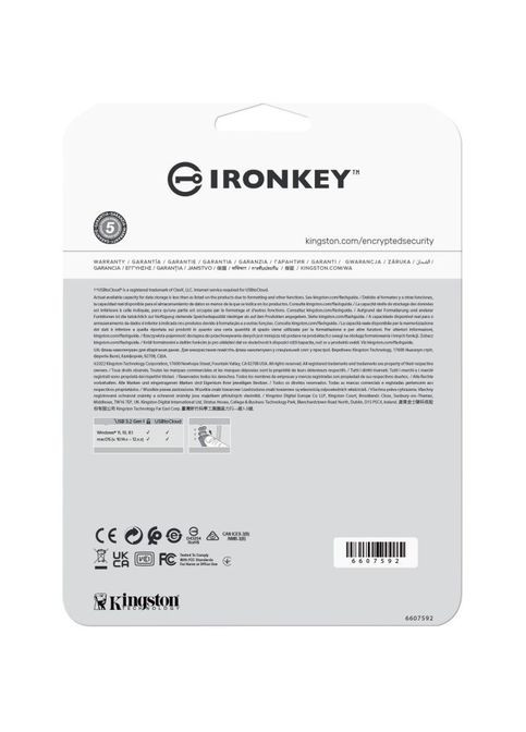 USB флэш-накопитель (IKLP50/32GB) Kingston 32GB IronKey Locker Plus 50 AES Encrypted USB 3.2 (361109528)