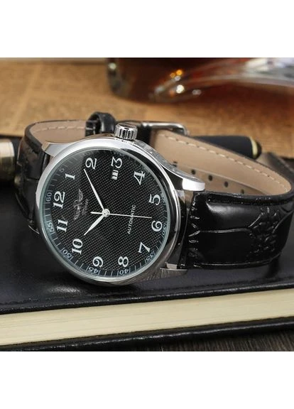 Чоловічий механічний годинник Handsome Leather, 2 ремінці Winner (377265741)