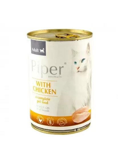 Консерва для дорослих котів PIPER Adult Chicken з куркою 400 г (5902921302193) Dolina Noteci (279571924)