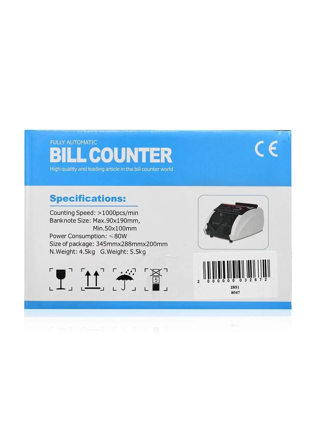 Лічильник банкнот Bill Counter RIAS 2831 з детектором UV та MG Black (3_05066) No Brand (395879465)