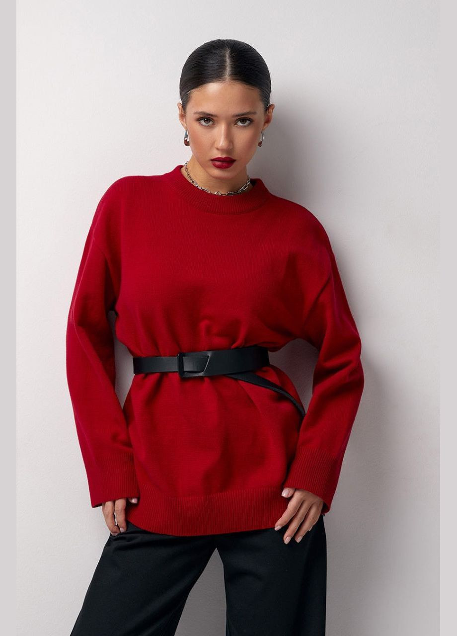 Красный демисезонный джемпер кофта из хлопковой пряжи. Triko Bakh