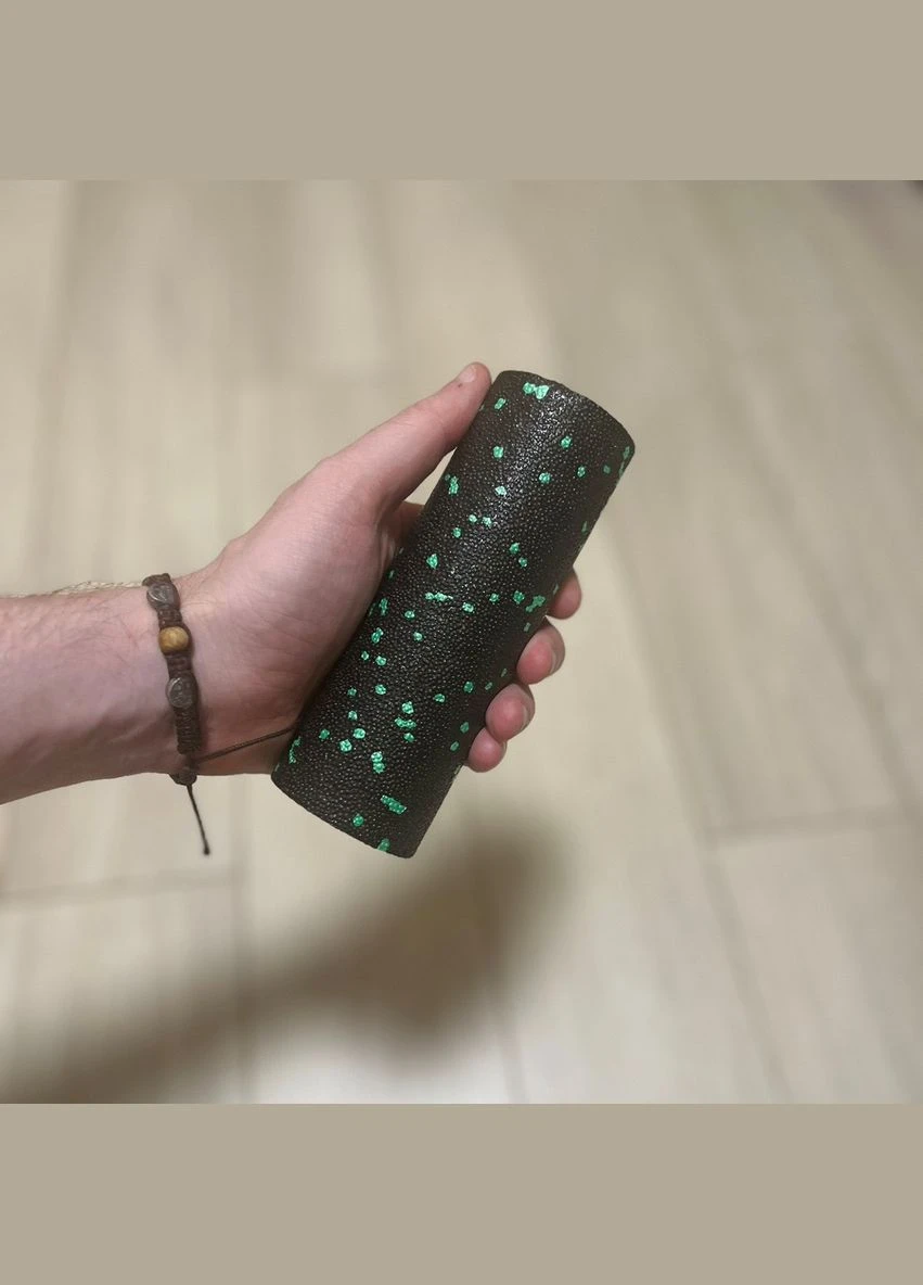 Массажный ролик (роллер) гладкий PP-4346 Mini EPP Foam Roller Черно/Зеленый (15x5,3см.) PowerPlay (345713151)